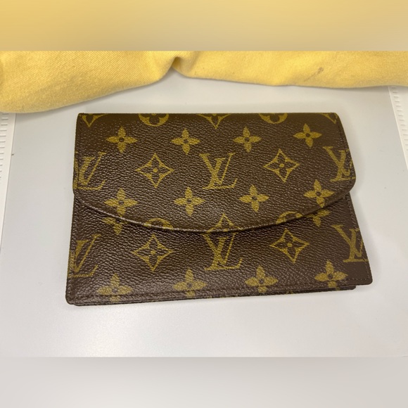 VINTAGE LOUIS VUITTON LV BROWN MONOGRAM ENVELOPE WALLET - Picture 1 of 9